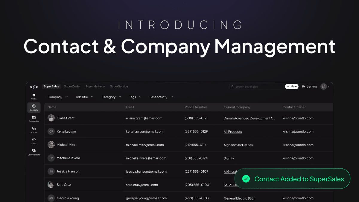 Introducing Contacts & Companies Management